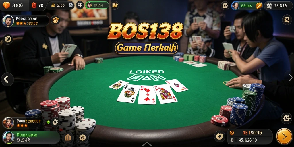 Gameplay seru Poker di BOS138 dengan pemain aktif.