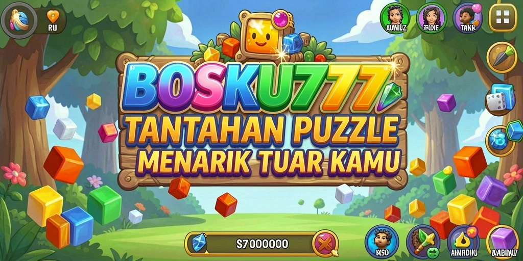 Tangkapan layar utama BOSKU777 menampilkan gameplay puzzle yang menarik.