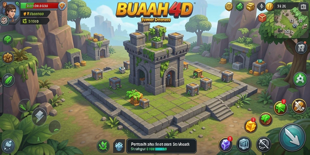 Screenshot gameplay BUAH4D yang menegangkan dalam permainan Tower Defense.