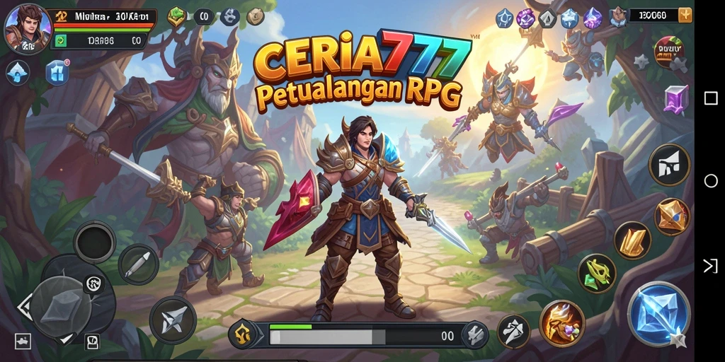 Tampilan gameplay RPG yang menarik di CERIA777 dengan karakter dan pertempuran epik.