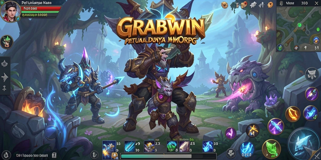 Gameplay epik di dunia fantasi GRABWIN yang menarik.