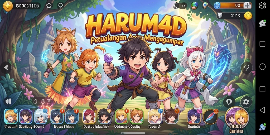 Tampilan menarik dari gameplay HARUM4D yang berwarna dan dinamis.
