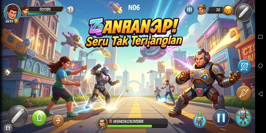 Tampilan gameplay seru dari N06 dalam aksi arcade.
