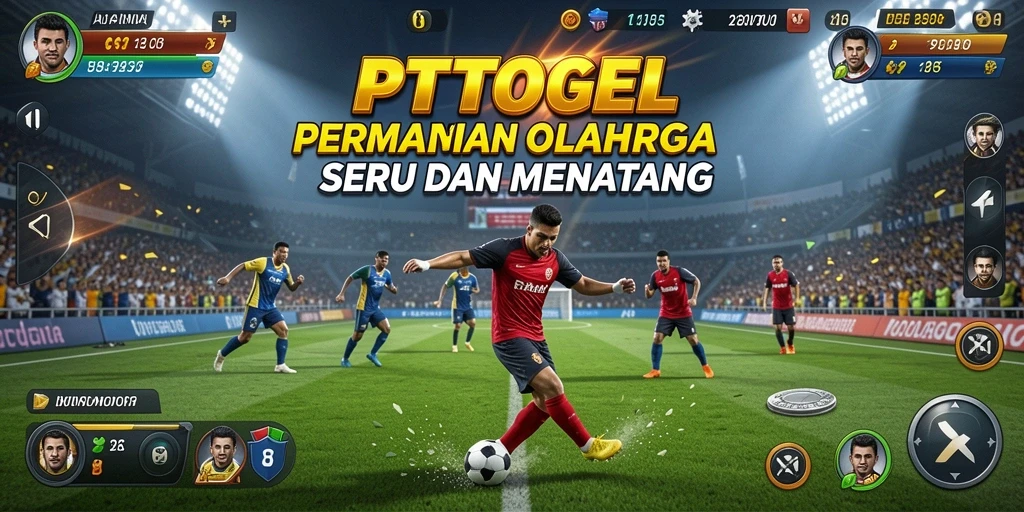 Tampilan gameplay PTTOGEL dengan aksi olahraga mendebarkan.