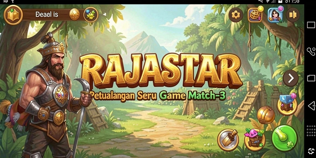 Tampilan gameplay seru di RAJASTAR yang menguji kecerdasanmu.