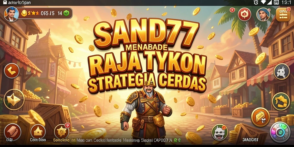 Gameplay SAND77 menampilkan simulasi bisnis yang menarik.