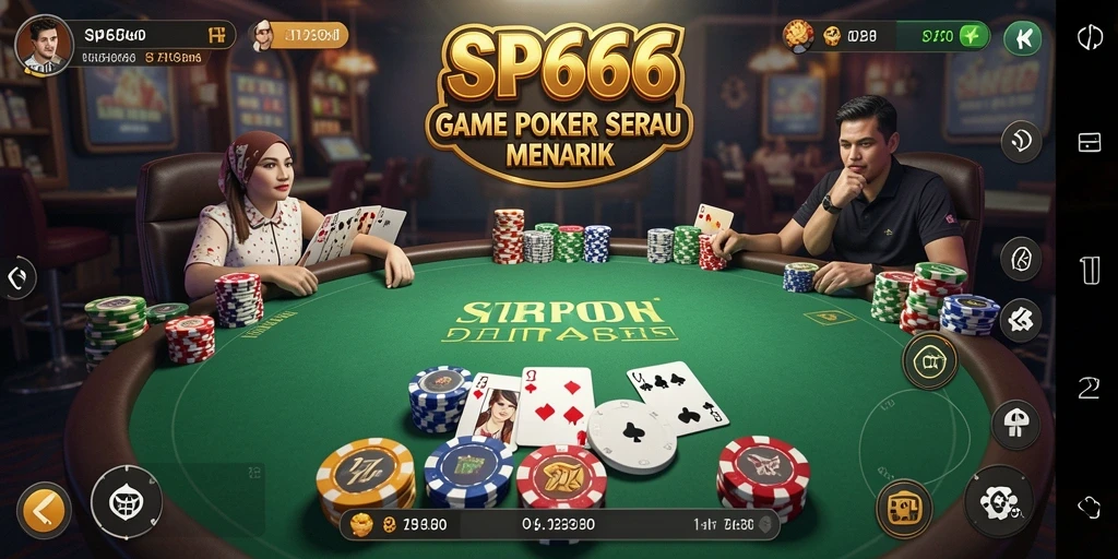 Tampilan gameplay SP666 yang seru dan menegangkan saat bermain Poker.