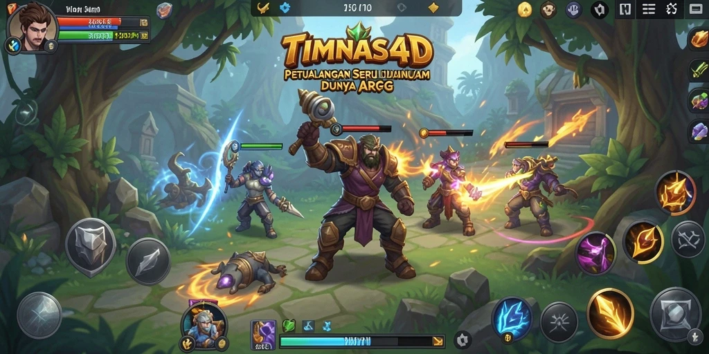 Screenshot menunjukkan aksi pertarungan seru dalam game ARPG TIMNAS4D.