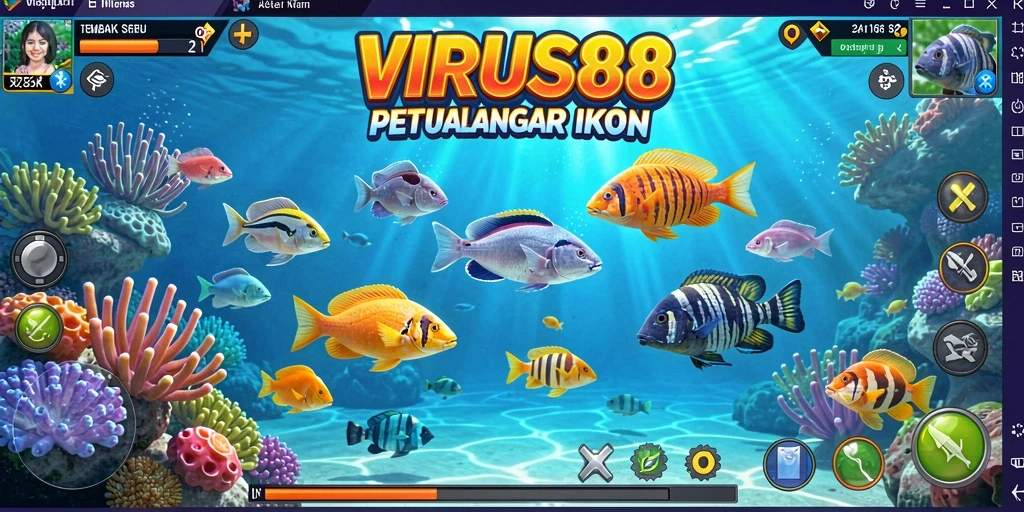 Tangkapan layar gameplay seru dalam Tembak Ikan VIRUS88.
