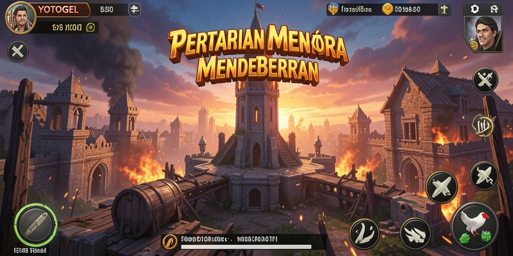 Screenshot YOTOGEL menampilkan aksi seru Tower Defense.